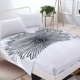 thumbnail image 3 of Stylish Black - White Floral Pattern Flannel Blanket - Soft Warm Cozy for Sofa Travel Bed and Chair - Perfect for Any Space, 3 of 7
