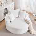 thumbnail image 3 of Noble House Chenille Sponge Single Sofa,Fluffy Modern Sleeper Chair,Beige, 3 of 6