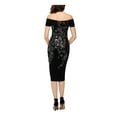 thumbnail image 2 of Xscape Women's Petite Lace Sequin Sheath Dress Black Size 2P, 2 of 2