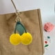 thumbnail image 5 of Llavero colgante de cerezas de piel de conejo sintético | Decoración de Fruta de Simulación de Peluche Suave | Accesorio de bolso, adorno del retrovisor del coche, gancho metálico desmontable |, 5 of 6