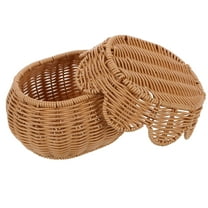 WHAMVOX Brown Lidded Decorative Storage Basket Multifunctional Seagrass Box for Home Organization 13.0 x 13.0 x 10.0