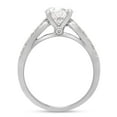 thumbnail image 4 of Round Cut Lab Created Moissanite Diamond Split Shank Engagement Ring In 14K White Gold Plated Sterling Silver(G-H Color,VVS1 Clarity,2.00 Cttw)-5.5, 4 of 7