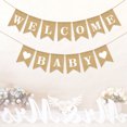 thumbnail image 2 of About 2M Burlap Banner Welcome Baby Bunting Pull Flag Baby Birthday Party Decoration Supplies, 2 of 8