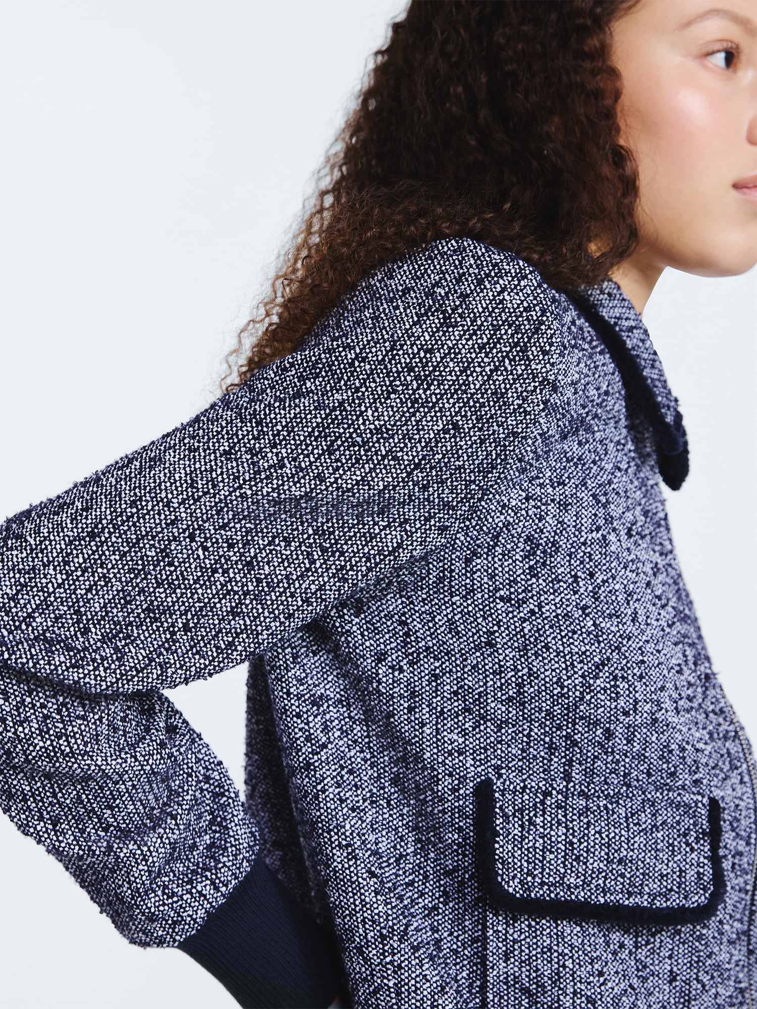 Free Assembly Women's Tweed Bomber Jacket, Sizes XS-XXL - Walmart.com
