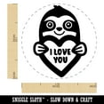 thumbnail image 2 of Sloth I Love You Self-Inking Rubber Stamp Ink Stamper - Pink Ink - Medium 1 Inch, 2 of 7