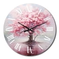 thumbnail image 2 of Designart "Pink Cherry Blossom love expression III" Floral Oversized Wall Clock, 2 of 5