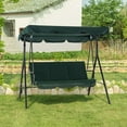 thumbnail image 4 of Mcombo 3-Person Outdoor Patio Swing Chair, Convertible Canopy Hanging Swing, Removable Cushions, 4003 (Green), 4 of 6