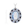 thumbnail image 4 of Women's Finecraft Virgin Mary Cameo Pendant Necklace with Mother-of-Pearls and Crystals in Sterling Silver, 18", 4 of 6