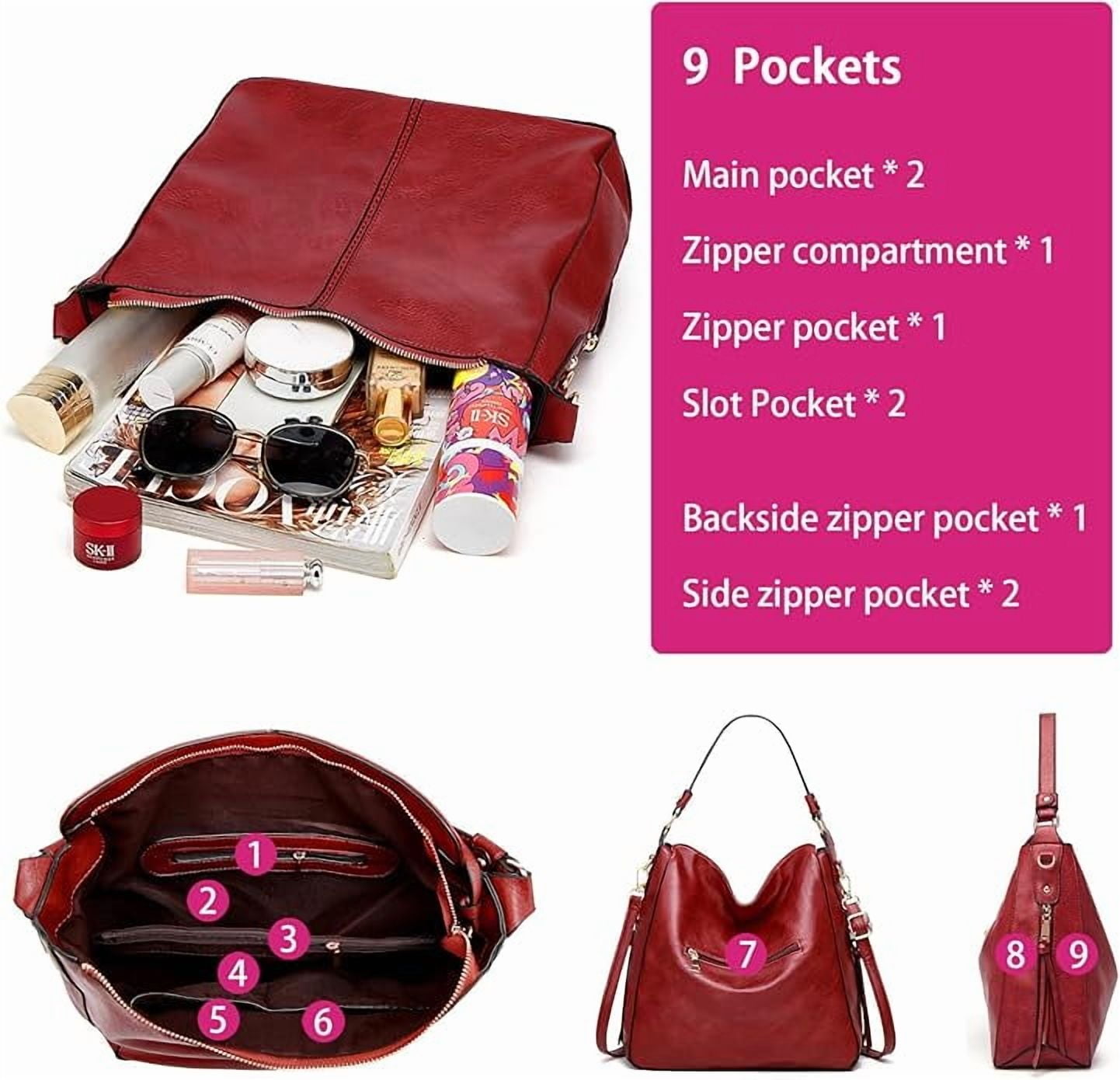 Gmdisc Hobo Bag for Women Crossbody Purse and Handbags Ladies Chic Shoulder Bags, Red