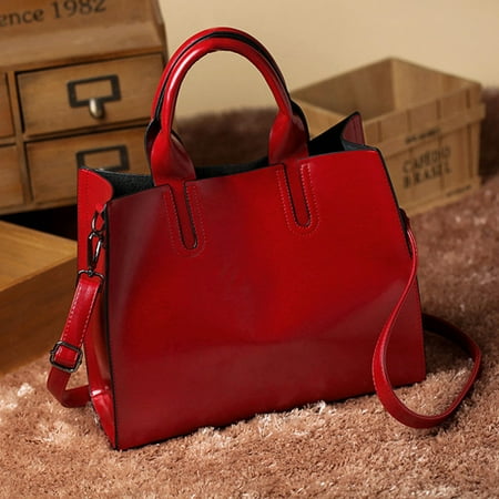 Red Satchel Handbag - Fashion Women Leather Handbag Messenger Shoulder Bag Satchel Red