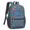 thumbnail image 2 of Fireman and Cone Blue Pattern 17" Waterproof Oxford School Backpacks for Teens, S-Shape Padded Straps, for School, Travel, Hiking, Camping, 2 of 5