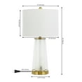 thumbnail image 3 of JONATHAN Y Tryon 26" Modern Minimalist Glass/Iron Nightlight LED Table Lamp, Brass Gold/Clear (Set of 2), JYL1137A-SET2, 3 of 7