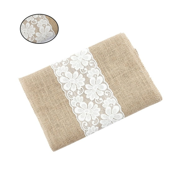 Phenofice 1Set Table Decoration Light Brown Lace Rectangular for Wedding Party 30x70in