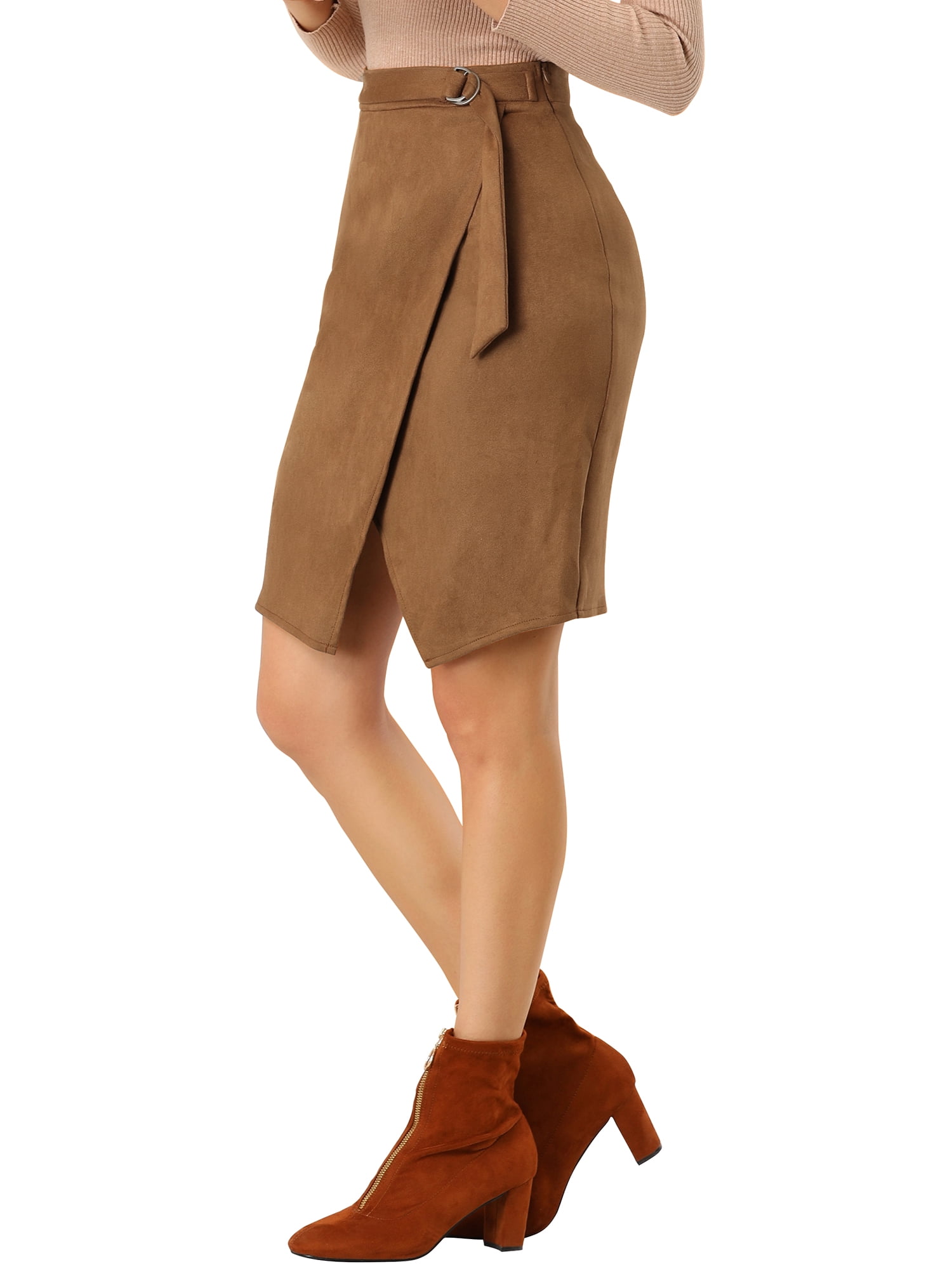 Express faux top suede skirt