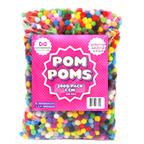 Adeweave 1500pcs 1CM Pom Poms - Multicolor craft Pom poms for DIY Art and Crafts