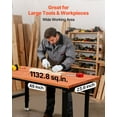 thumbnail image 6 of VEVOR Adjustable Workbench, 1500 lbs Capacity, 48 x 24 Inch Oak Wood Top Workbench with 26.3-40.2 Inch Height Adjustment, Heavy-Duty Hardwood Worktable for Garage, Workshop, Home, Office, Commercial, 6 of 9