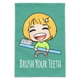 thumbnail image 1 of Brush Your Teeth Toothbrush Kawaii Chibi Garden Yard Flag, 1 of 3