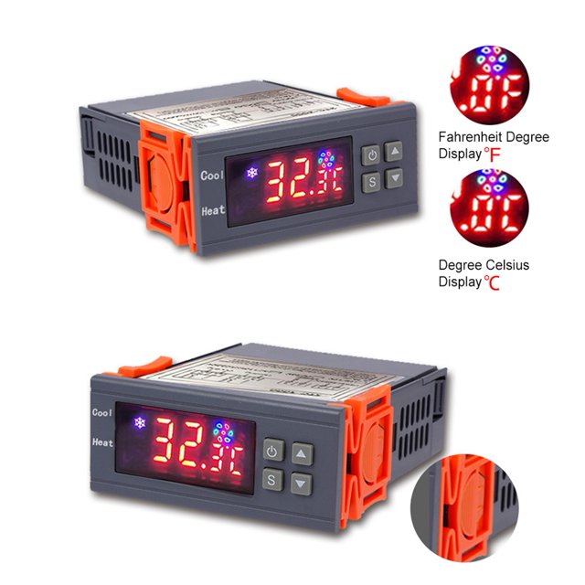 Digital Temperature Controller, Wide Measuring Range Large Clear Display Digital Heat Mat Thermostat Controller Thermostat Monitor