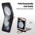 thumbnail image 5 of Allytechgroup Galaxy Flip 7 Case with Ring Holder Stand, Premium PU Leather Stylish Shockproof Anti-Scratch Portable Phone Case Cover for Samsung Galaxy Z Flip7, Pink, 5 of 8