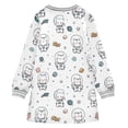 thumbnail image 6 of Girls' long-sleeved dress Cute Cartoon Cat Girls' A-line dress with ribbed cuffs Soft and comfortable, 6 of 6