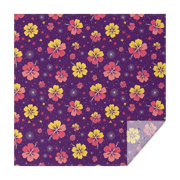 Pioneer Flower Floral Print Pattern Square Tablecloth, Waterproof Wipeable Spillproof Washable Table Cover for Home Kitchen Party and Daily Decor 52"x52"