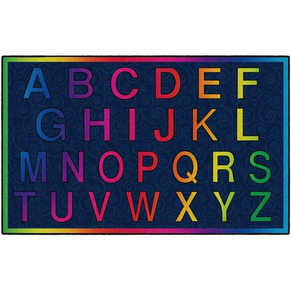 Flagship Carpets CE488-28W 5 x 8 Cheery Alphabet Rug - Rectangle