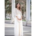 thumbnail image 5 of Women Elegant Solid Hollow Floral Lace Smocked High Waist Flowy A Line Swing Maxi Long Skirt White S, 5 of 7