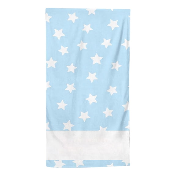 Leeye Customizable Beach Towel with Initials, Personalized Coastal Towel for Swimming Pool and Travel Comfort, Light Blue, 59.06x29.53in