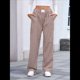 thumbnail image 5 of Pantalones Bóxer A Rayas para Mujer, de Algodón, para Estar en Casa, Informales, A Cuadros, Estilo Y2K, con Bolsillos Color Café L, 5 of 10