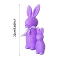 thumbnail image 3 of 2 PCS Flocked Bunny Figurines Set - 8.6" & 5" Tall Easter Bunny Decor with Bow Tie, Tiered Tray & Tabletop Centerpiece for Spring Home, Office, Party, 3 of 5