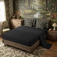 thumbnail image 4 of Meiyoeat Rustic Fish Print Queen Bedding 7pcs, Freshwater Animal Pattern Bedding Comforter Set Queen,Black Reversible, 4 of 6