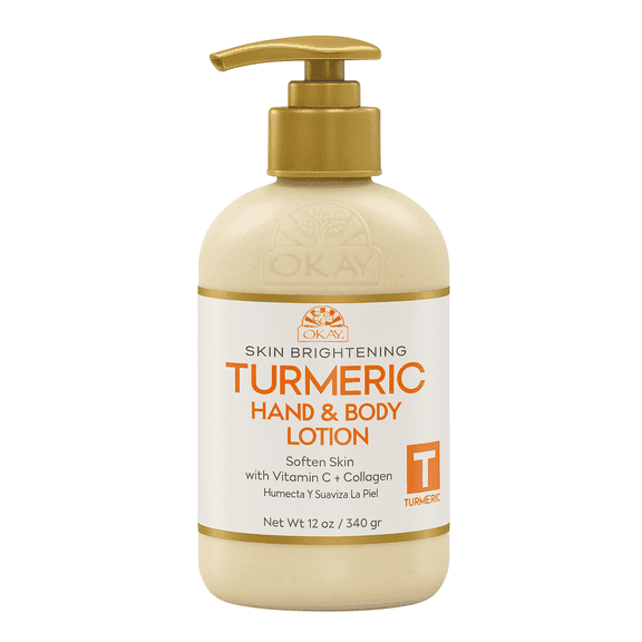 OKAY Turmeric Hand & Body Lotion 12 oz – Hydrating Moisturizer for Soft, Smooth & Radiant-Looking Skin – Lightweight Daily Lotion for All Skin Types