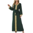 thumbnail image 2 of YHAJDS Women's Casual Dress,Long Sleeve Long Dress for Women Solid Color Round Neck Ankle Length Dress Elegant Casual Dress with Sleeves Comfortable Fall Dresses for Women, 2 of 5
