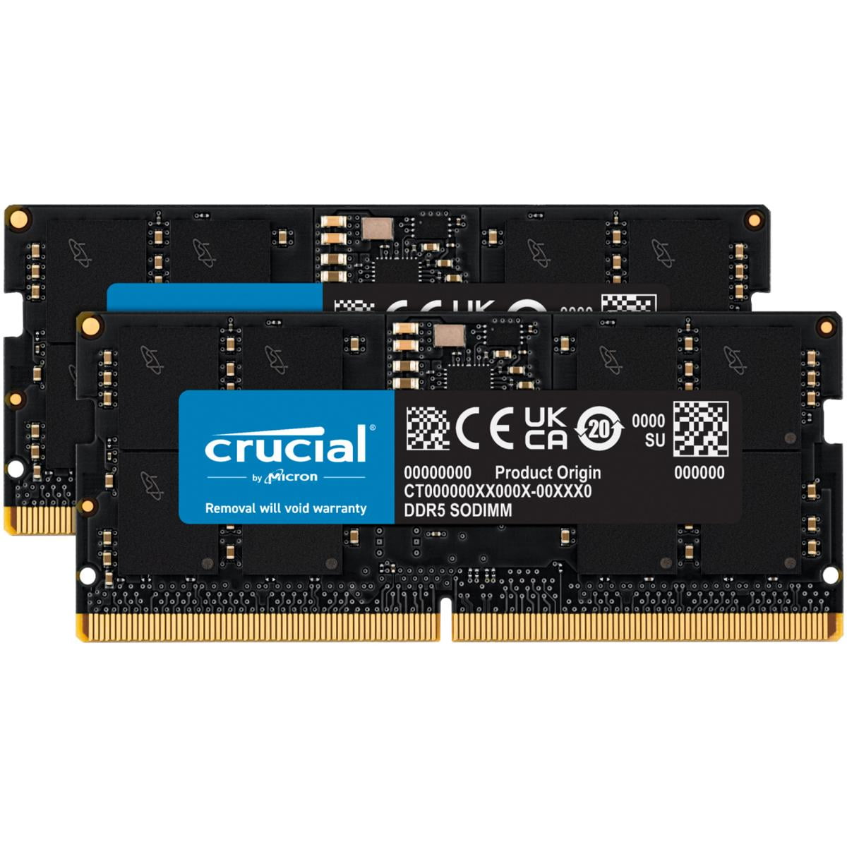 Crucial 32GB RAM Stick (2 x 16GB) DDR5 4800 (PC4 38400) 262