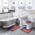 thumbnail image 5 of American Flag Bath Mat 3 Piece Bathroom Rug Set, USA Flag Retro Non Slip Bath Rug Contour Mat and Toilet Lid Cover, Absorbent Shower Mats Soft Bath Rugs and Mats Sets, 5 of 8
