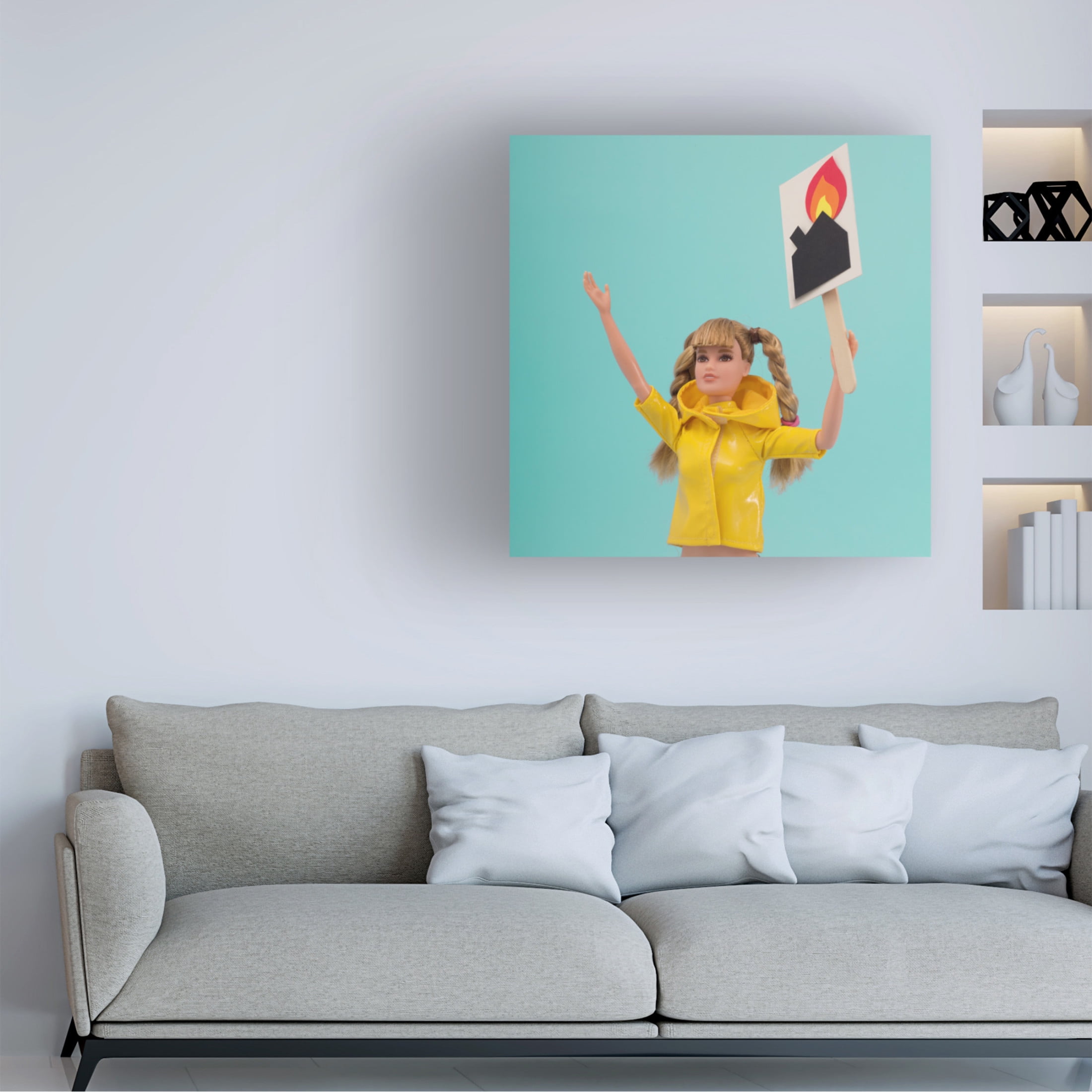Canvas Wall Art - Julia Ramiro 'Greta' Wall Art for Living Room, Bedroom, or Office Décor by Trademark Fine Art - 14 x 14 Inches