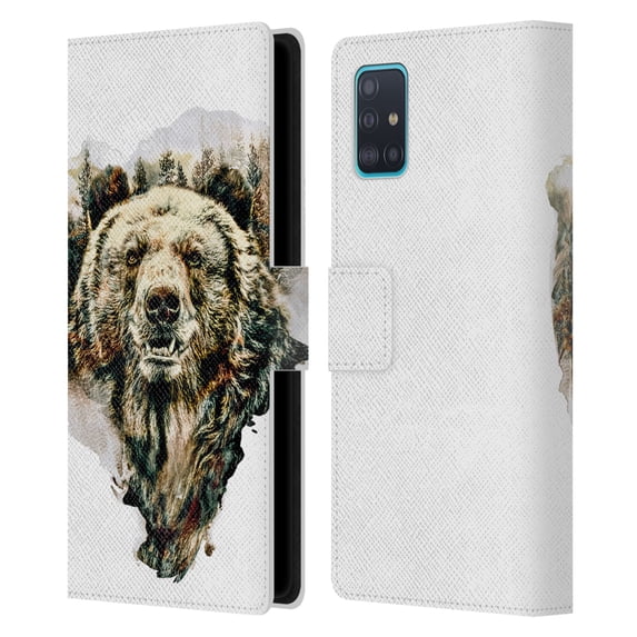 Head Case Designs Officially Licensed Riza Peker Animals Bear Leather Book Wallet Case Cover Compatible with Samsung Galaxy A51 (2019)