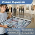 thumbnail image 3 of Aluminum Sports Card Display Case & Trading Show Display Case Table Top Portable Frame with Clear Glass Showcase with Locks for Jewelry Craft Collector, 3 of 15