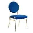 thumbnail image 2 of Modway Craft 18.5" Upholstered Fabric Dining Side Chair in Gold/Navy (Set of 2), 2 of 10