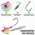 thumbnail image 3 of Fishing Jig Heads Underspin Jig Head Hooks with Spinner Blade Underspin Swimbait Hooks Under Spinner Jig Heads for Bass Crappie Trout Walleye Fishing 1/4oz 3/8oz 2/5oz, 3 of 7