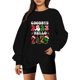 thumbnail image 3 of Gibobby Sudaderas de moda Navidad Mujer Casual Y 2 K Manga Larga Impreso Sudadera Suelta Sin Capucha Cuello Rojoondo Sudadera Blusa (Negro, S), 3 of 5