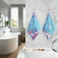thumbnail image 2 of joogoo 2 PCs Hand Towels Sets Shark Coral under Sea Cotton Face Towel Bathroom Decorative, 2 of 7
