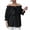 A394 Black, variant on Mifsaly Womens Off The Shoulder Tops Oversized T-Shirts Big Bow Knot Detail Ruffle Trim Bardot Blouse Loose Fit Summer Shirt Elegant Going Out Party Top Fashion Flowy Blouse XXL