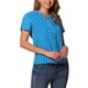 thumbnail image 4 of BLUSA ESTAMPADA DE PUNTOS EN V DE MANGAS CORTAS PARA MUJER INSPIRADA CHIC M AZUL CIELO, 4 of 6