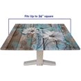 thumbnail image 2 of Elastic Edge Square Fitted Tablecloth, Daisy Flower Wood Grain Art Polyester Table Cover, for Outdoor Picnic Camping and Indoor Kitchen Dining Party, Fit for 36" x 36" Square Table, 2 of 4