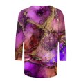 thumbnail image 4 of Dyegold 3/4 Sleeve Tops For Women Summer Round Neck Dressy Casual Vintage Floral Print Shirts Plus Size Trendy Blouses Tunic, 4 of 5