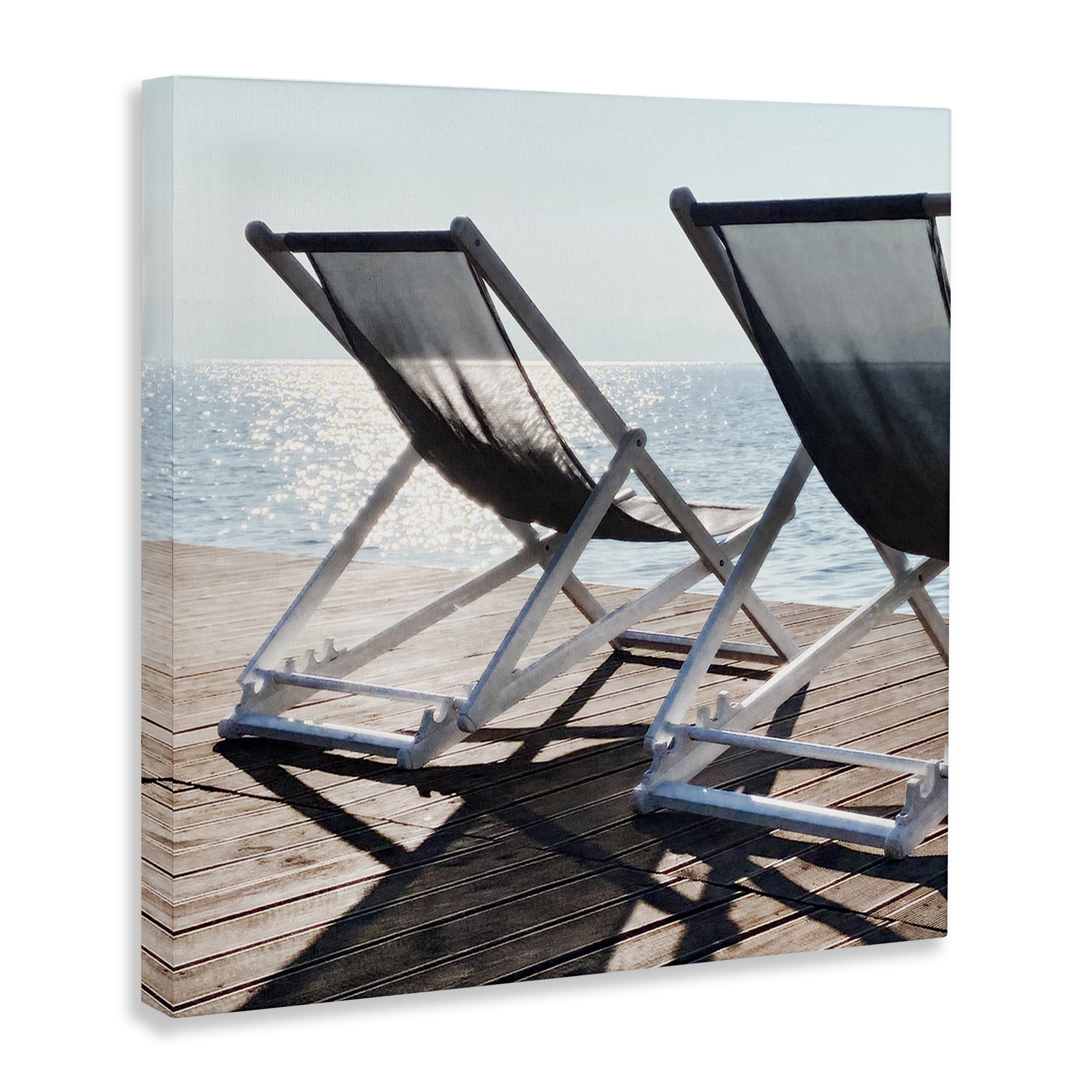 Stupell Industries Beach Shadow Reach Landscape Painting Gallery Wrapped Canvas Art Print Wall Art, 24 x 24
