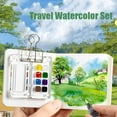 thumbnail image 4 of Tobios Watercolor Kit, Tobio Mini Watercolor Set with Picture Book, Travel Water Color Set with 24 Color Paints, Wooden Grid Paint Box for Painters Artists Beginners, 4 of 7