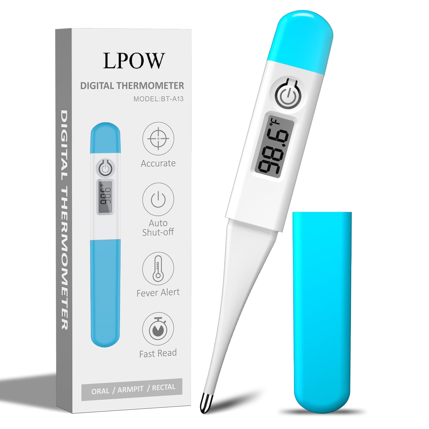 LPOW Digital Thermometer, Body Temperature Thermometers, for Kids and Adults