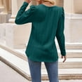 thumbnail image 4 of Olyvenn Women's Puff Sleeve Sweatshirts 2025 Fall Fashion Casual Crewneck Solid Twist Texture Pullover Tops for Bussion Work Army Green S, 4 of 7